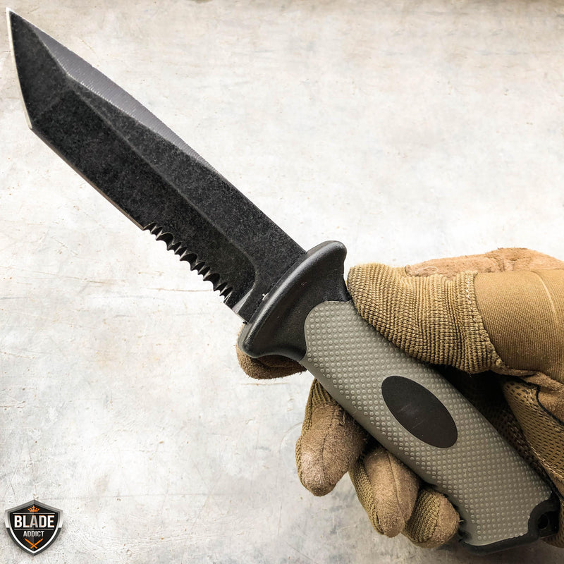 9.5" Tactical CSGO Ursus Fixed Blade Counter Strike Survival Knife Stonewash - BLADE ADDICT