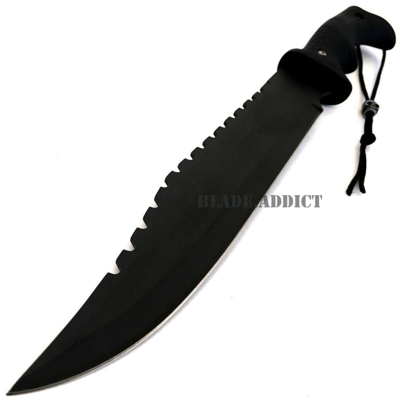 16" HUNTING Sawback Military FULL TANG Fixed Blade MACHETE Knife SWORD - BLADE ADDICT