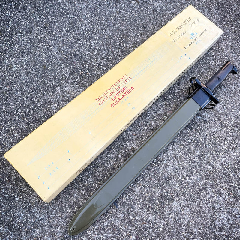 21" M1 US RIFLE Bayonet Military Tactical Combat Hunting Knife Survival Rambo - BLADE ADDICT