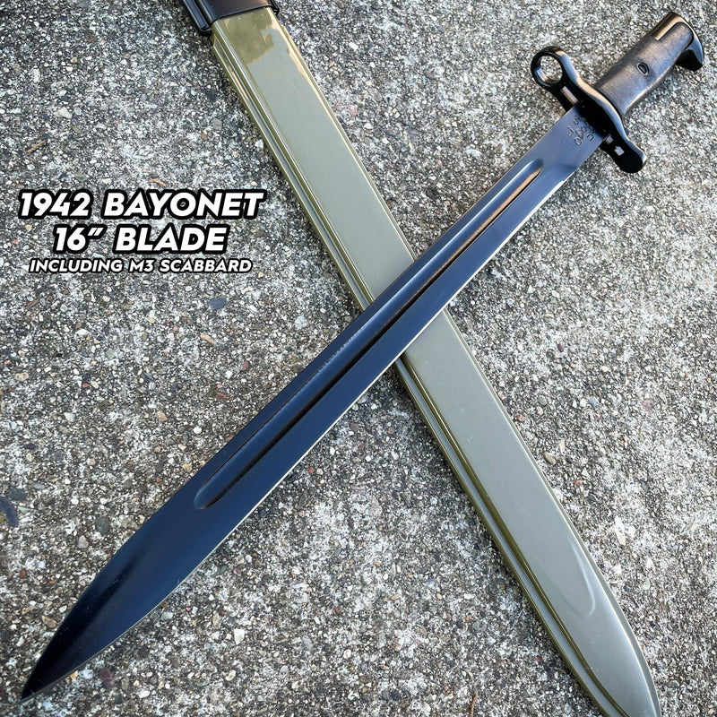 21" M1 US RIFLE Bayonet Military Tactical Combat Hunting Knife Survival Rambo - BLADE ADDICT