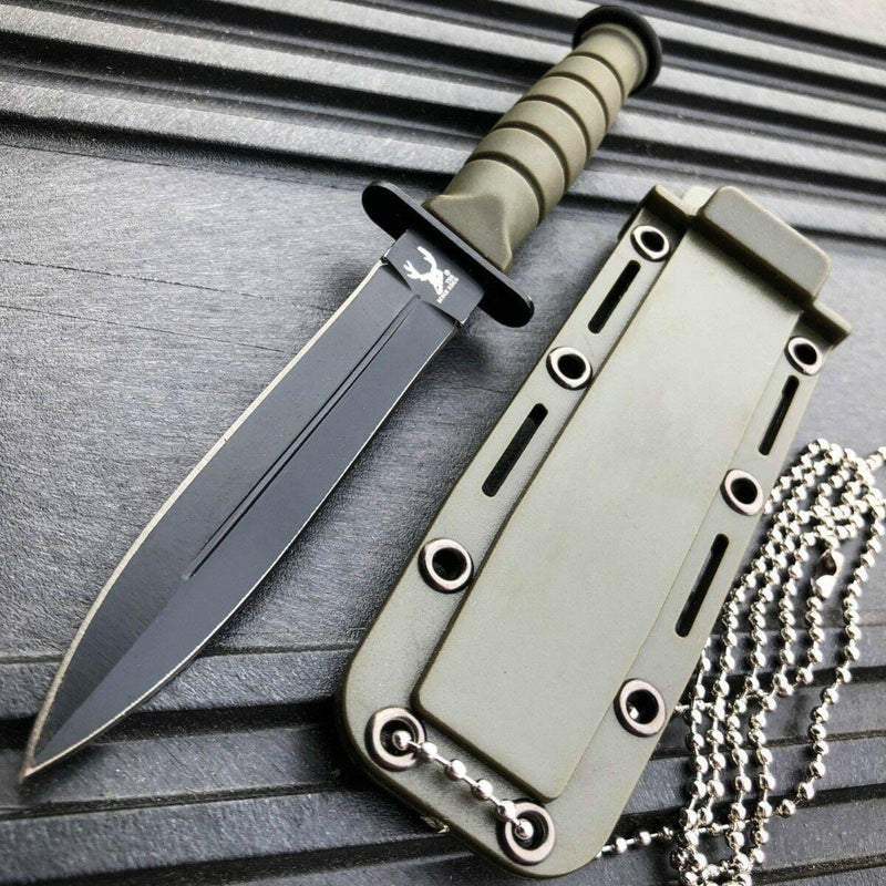 6" Military Tactical Kabai Combat Fixed Blade Survival Neck Knife - BLADE ADDICT
