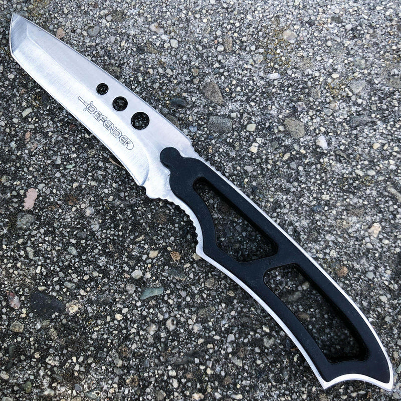 7" Tactical Skinner Spear Fixed Blade Campnig Neck Boot Knife w Sheath & Whistle - BLADE ADDICT
