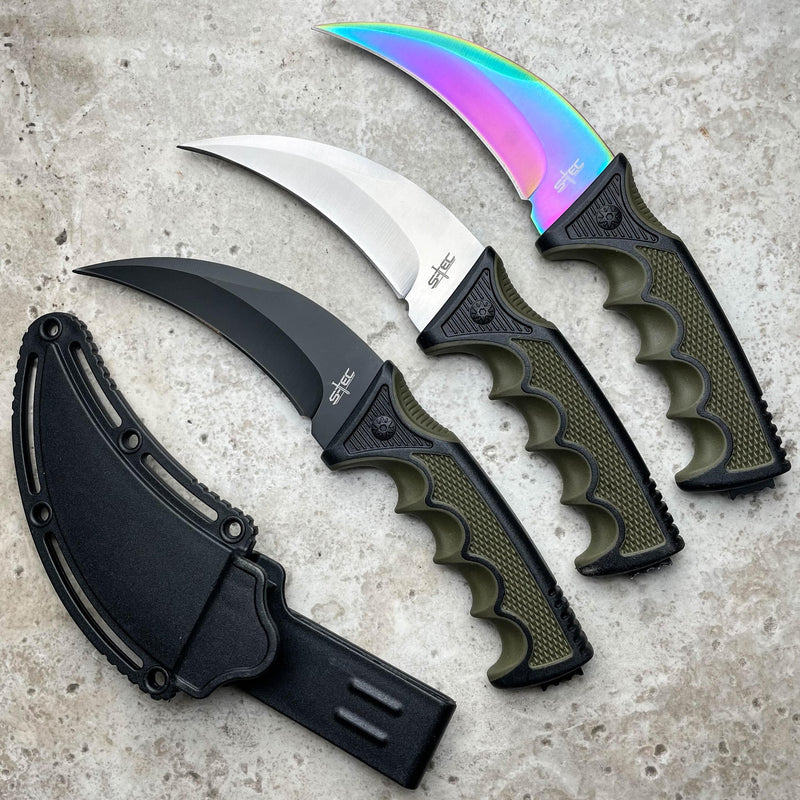 8.75" Military Tactical Combat KARAMBIT Fixed Blade Survival Talon Claw Knife - BLADE ADDICT