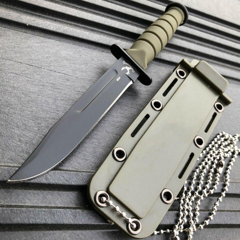6" Military Tactical Kabai Combat Fixed Blade Survival Neck Knife A - BLADE ADDICT