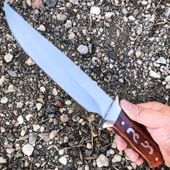 Survival Hunting Camping Fixed Blade Full Tang Bowie Rambo Knife w/ Wood Handle - BLADE ADDICT
