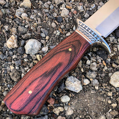 Survival Hunting Camping Fixed Blade Full Tang Bowie Rambo Knife w/ Wood Handle - BLADE ADDICT