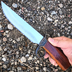Survival Hunting Camping Fixed Blade Full Tang Bowie Rambo Knife w/ Wood Handle - BLADE ADDICT