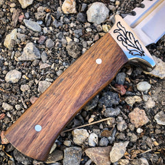 Survival Hunting Camping Fixed Blade Full Tang Bowie Rambo Knife w/ Wood Handle - BLADE ADDICT