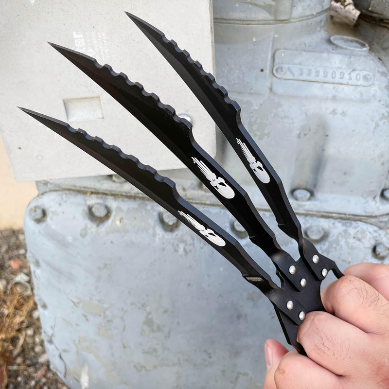 10" Hunting Wolverine METAL Claw Blade Fantasy Knife Combat Cosplay w/ Sheath - BLADE ADDICT