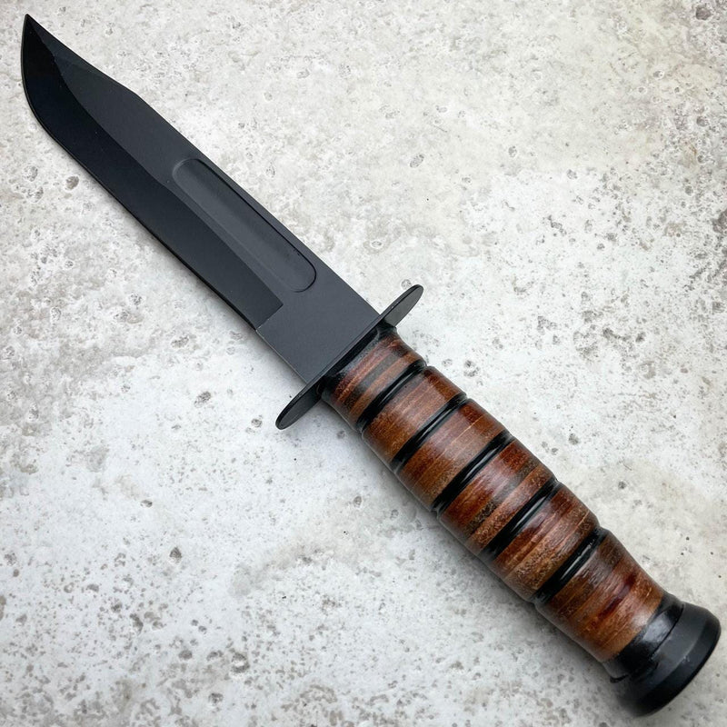 12" Military Tactical WWII COMBAT Fixed Blade Survival Hunting KNIFE w/ Sheath - BLADE ADDICT