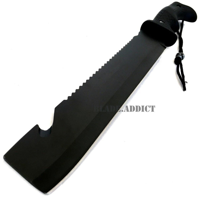 16" MACHETE GUT HOOK FIXED BLADE HUNTING KNIFE - BLADE ADDICT