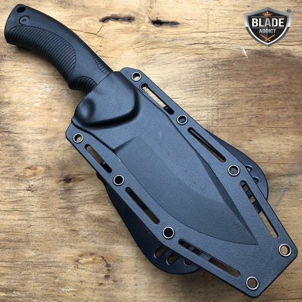 2 PC Camping Fixed Blade Tactical Combat Survival Knife w/ Sheath + Axe Hatchet - BLADE ADDICT