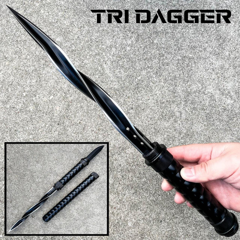 26" TRI DAGGER Twist Blade w/ Sheath - BLADE ADDICT