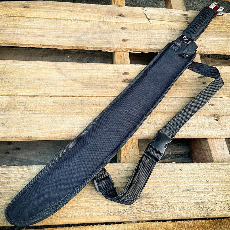 2PC 27" NINJA American USA Flag Twin Sword Machete - BLADE ADDICT