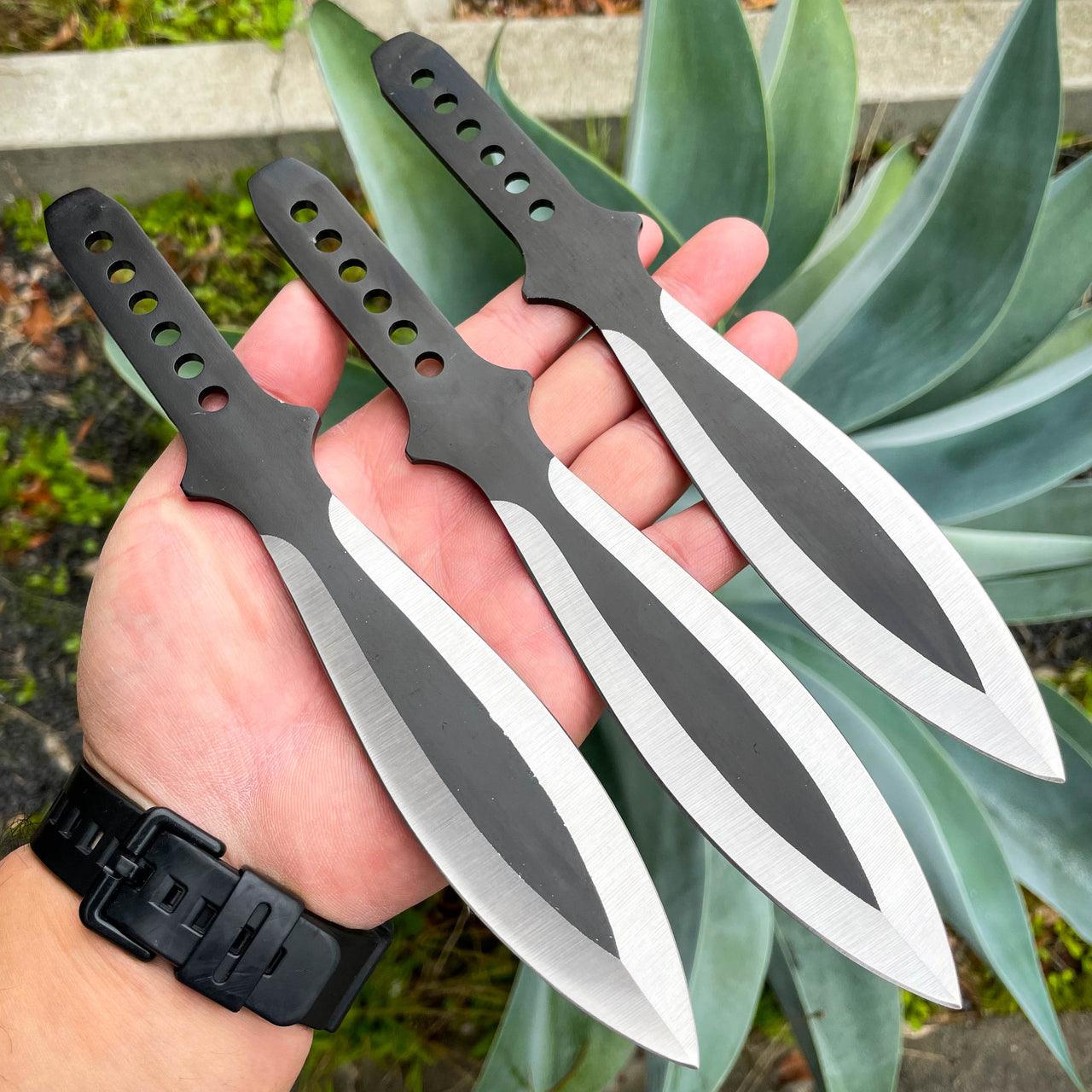 12 PC TACTICAL 6.5 THROWING KNIFE SET w/ SHEATH Kunai Ninja Metal Hunting  Knife
