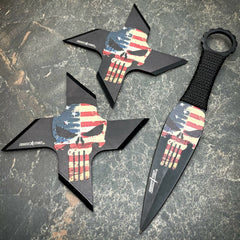 3PC Skull Ninjutsu Throwing Knives - BLADE ADDICT