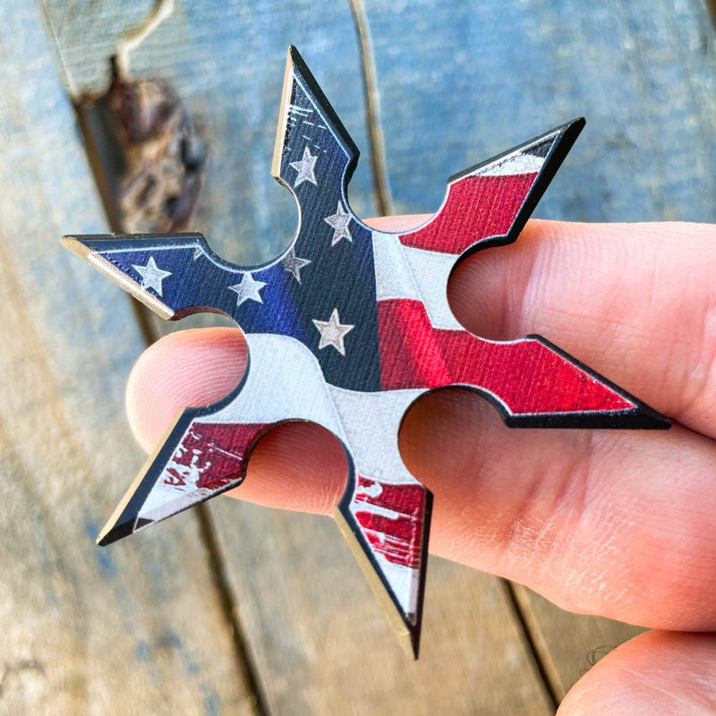 4 PCS USA FLAG THROWING STARS SET 2.5" - BLADE ADDICT