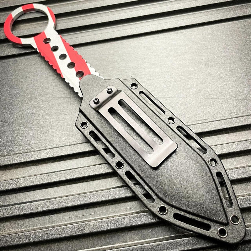 8.25" Tactical FIXED BLADE Full Tang Combat Hunting Throwing Knife w/ Sheath - BLADE ADDICT