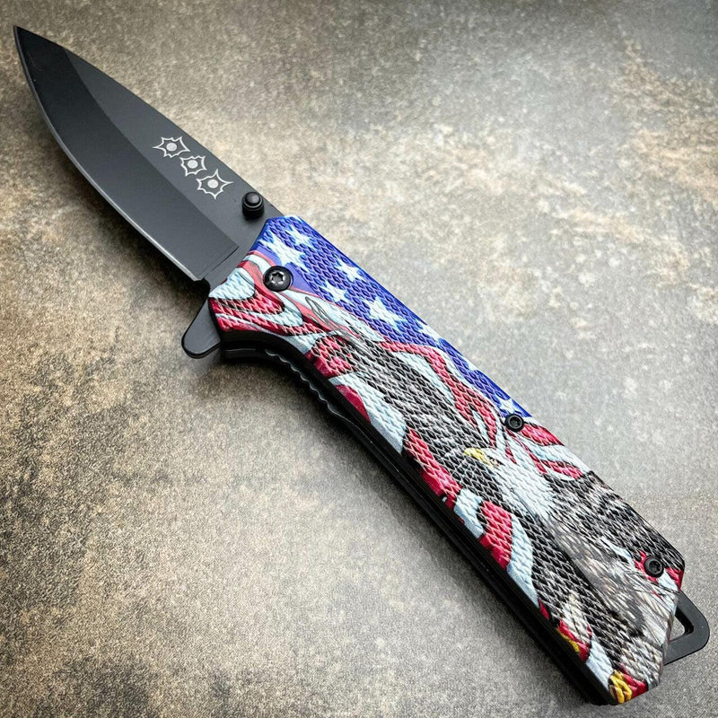 8" Military Shark Head Tactical Spring Assisted Pocket OPEN Folding Knife Blade - BLADE ADDICT