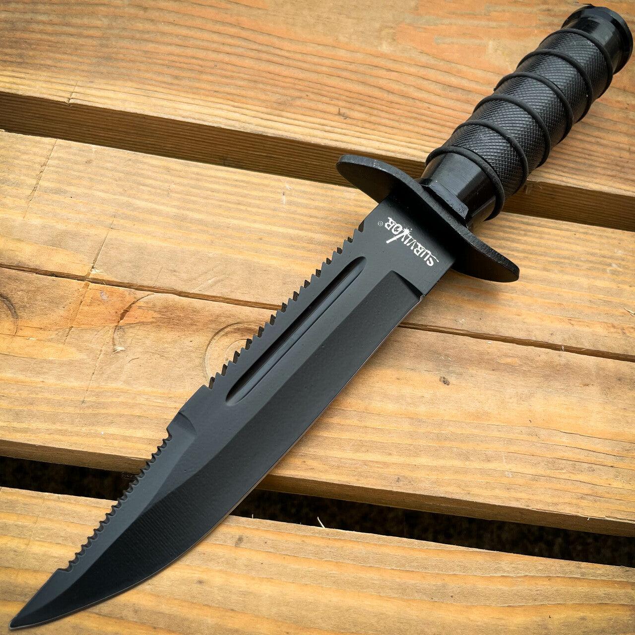 9.5 Tactical Hunting Army Rambo Fixed Blade Knife Machete Bowie w Sur