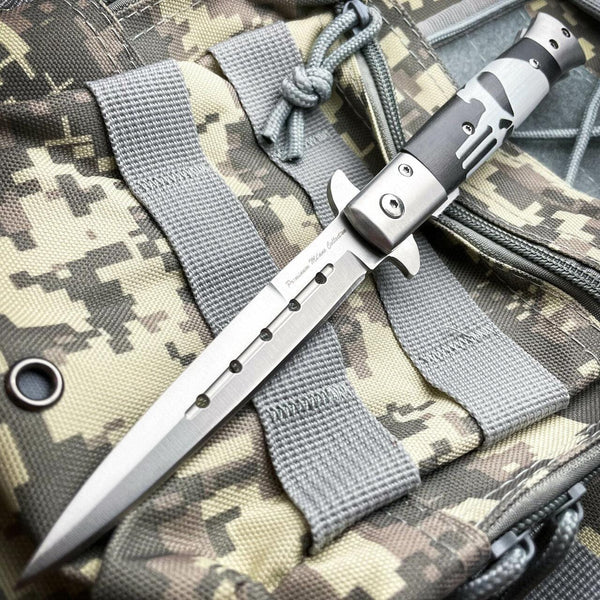 8 Tactical BLACK SKULL Spring Opening Assisted Folding Pocket Knife Blade