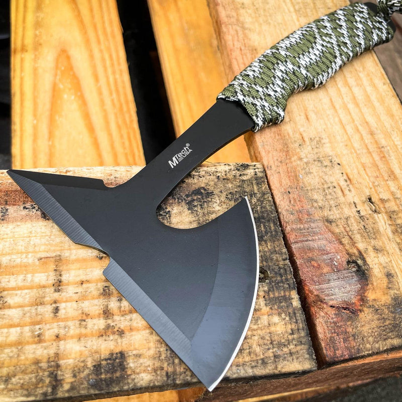 9" Camo Tomahawk Fixed Blade Throwing Axe - BLADE ADDICT