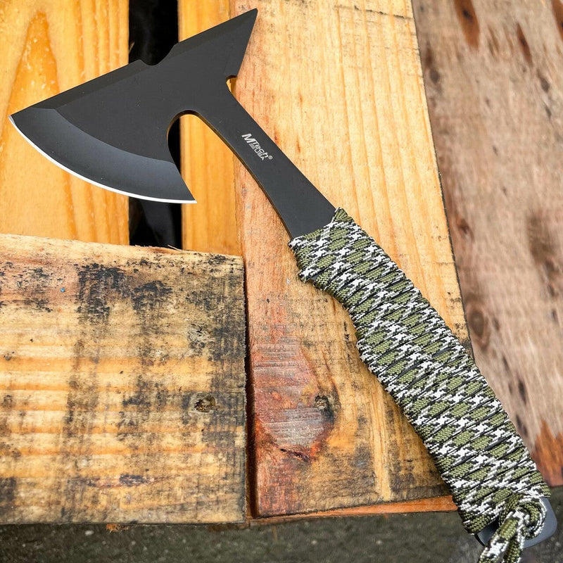 9" Camo Tomahawk Fixed Blade Throwing Axe - BLADE ADDICT