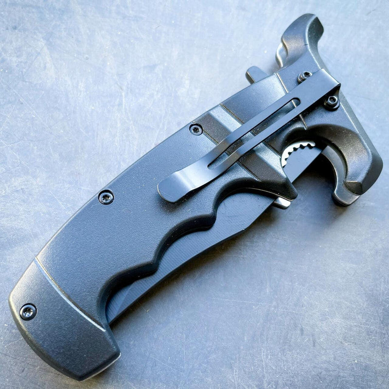 9" Outdoor Hunting Spring Assisted Open Folding Pocket Knife Bowie Style Blade - BLADE ADDICT