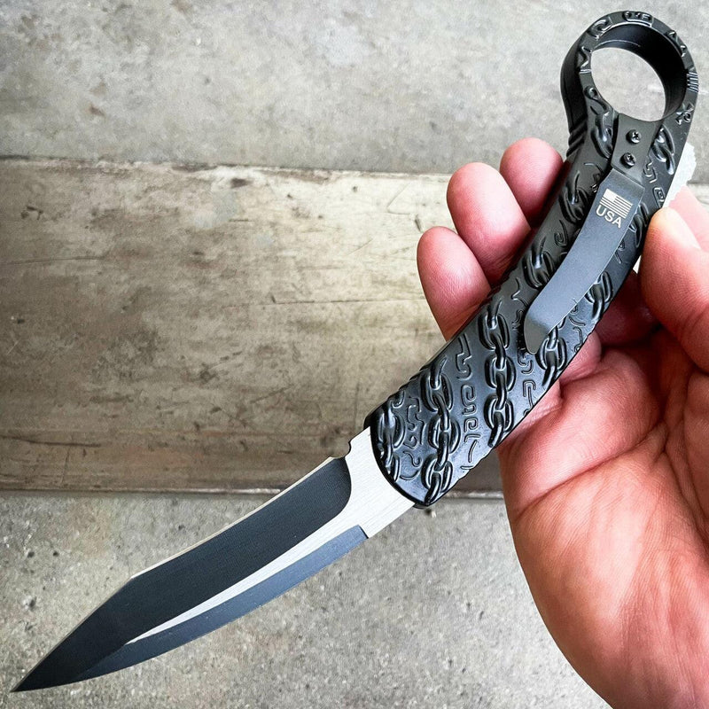 Chain Auto Karambit OTF Black - BLADE ADDICT