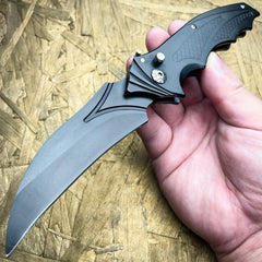 Dragon Claw Auto Switch Pocket Knife Black - BLADE ADDICT