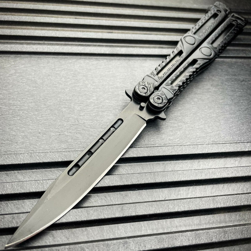 Axis Balisong Butterfly Knife Black w/ Black Blade - BLADE ADDICT