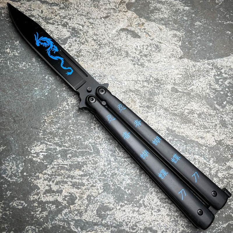 Dragon Balisong Butterfly Knife Blue - BLADE ADDICT