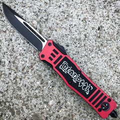 DEAD POOL DUAL ACTION OUT THE FRONT KNIFE - BLADE ADDICT
