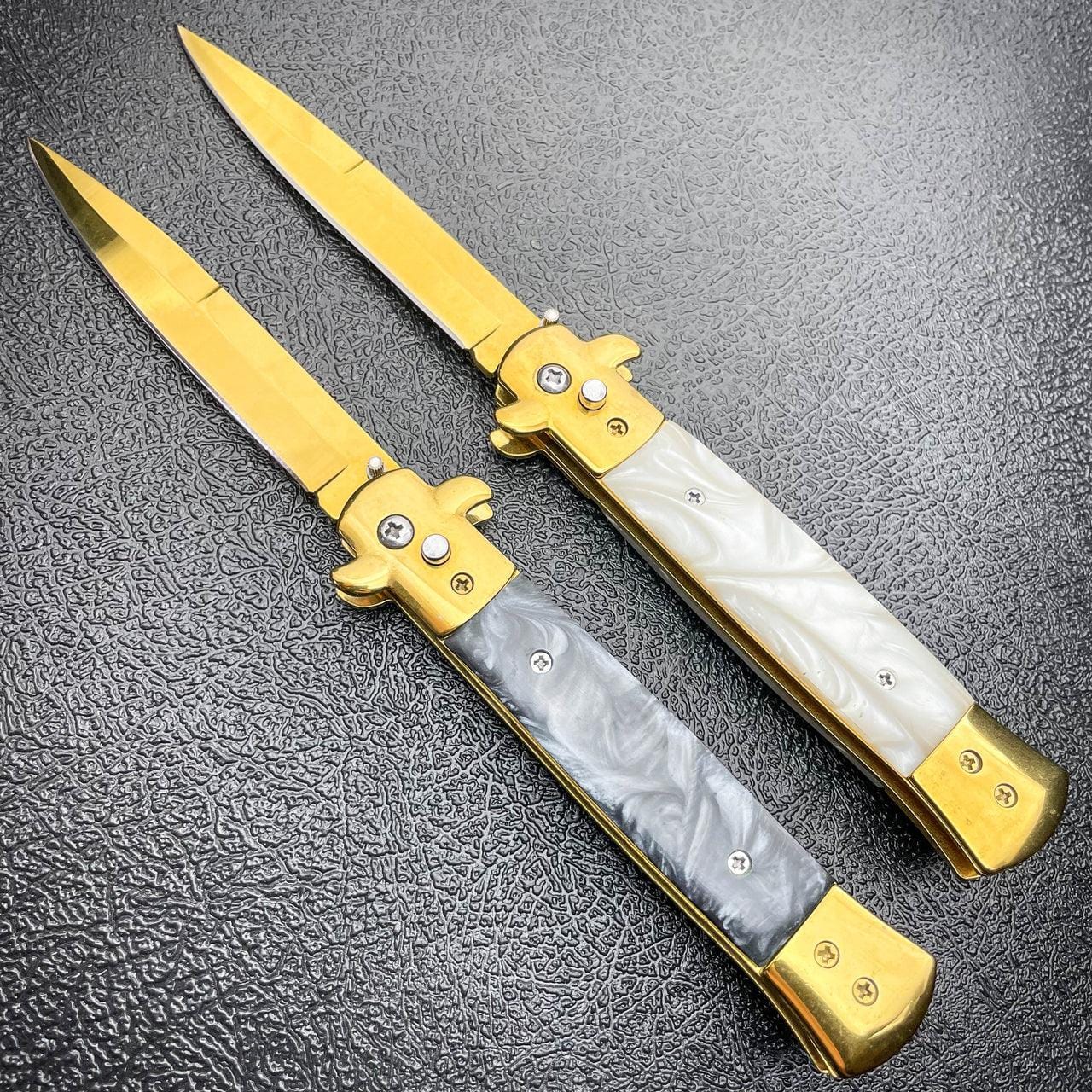 Gold Auto Italian Stiletto | BLADE ADDICT