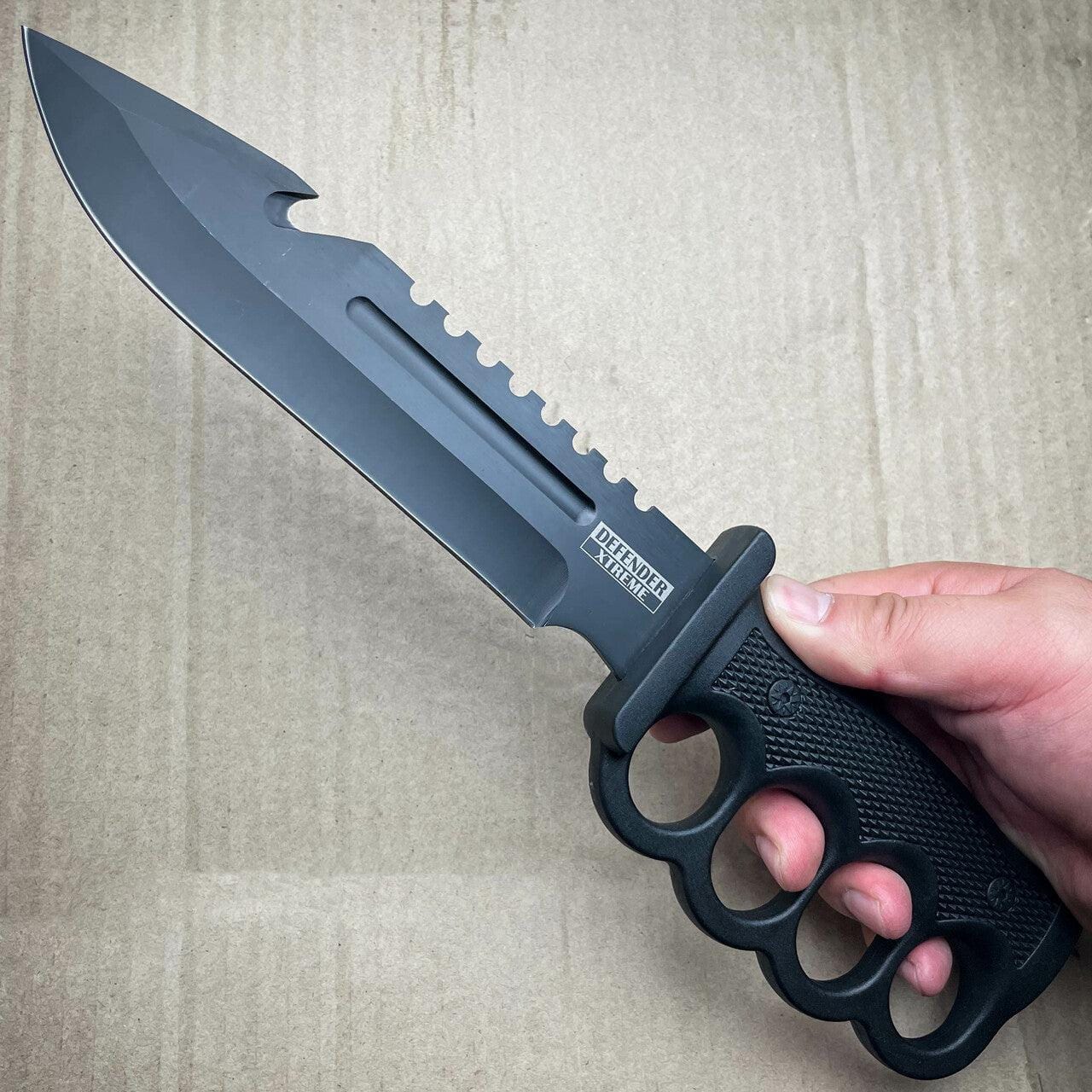 12.5 Survival Combat Trench Military Fixed Blade w/ Firestarter + Sha