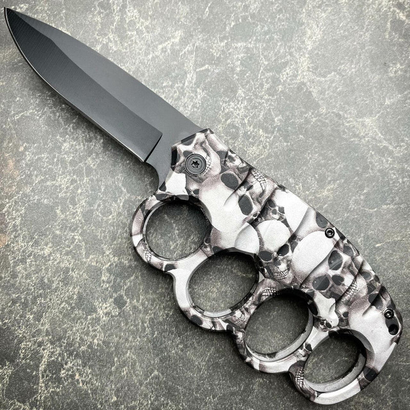 Liberator Skull Camo Knuckle Knife - BLADE ADDICT