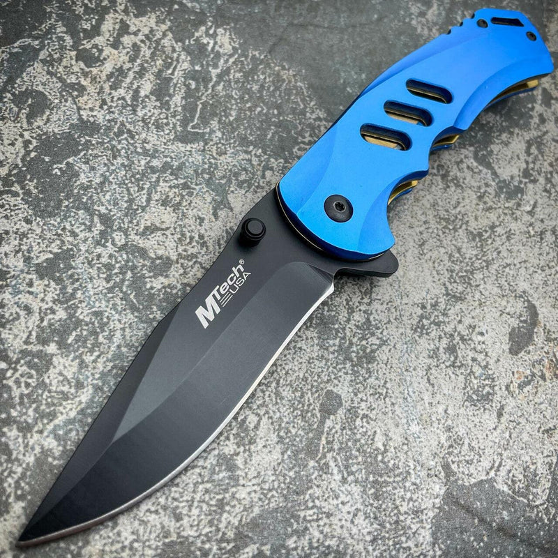 M-TECH Blue Camping Pocket Knife - BLADE ADDICT