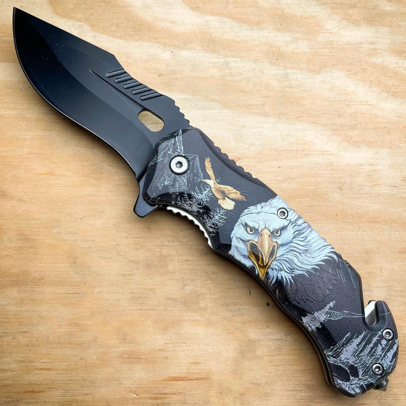 Military TACTICAL Assisted Open Pocket Folding Skull Rescue Knife Blade - BLADE ADDICT