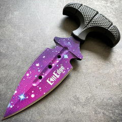 Military Push Dagger w/ Sheath Purple Stars - BLADE ADDICT