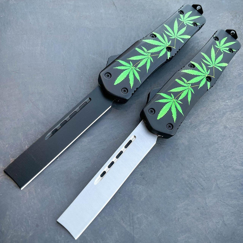 Razor Marijuana Leaf OTF - BLADE ADDICT