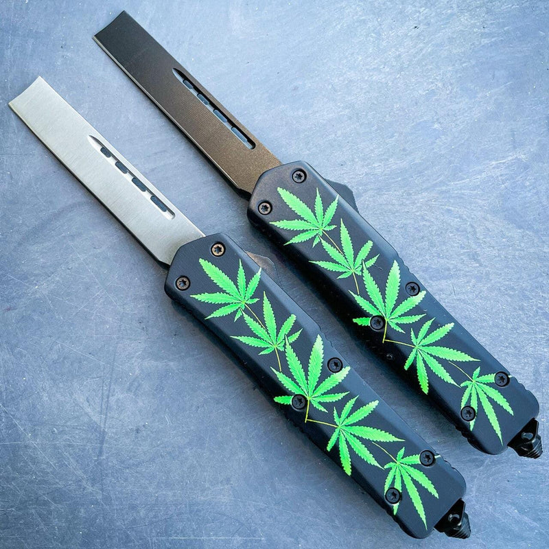 Razor Marijuana Leaf OTF - BLADE ADDICT