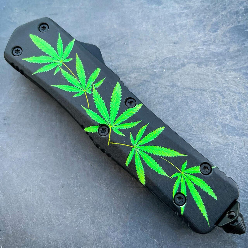 Razor Marijuana Leaf OTF - BLADE ADDICT