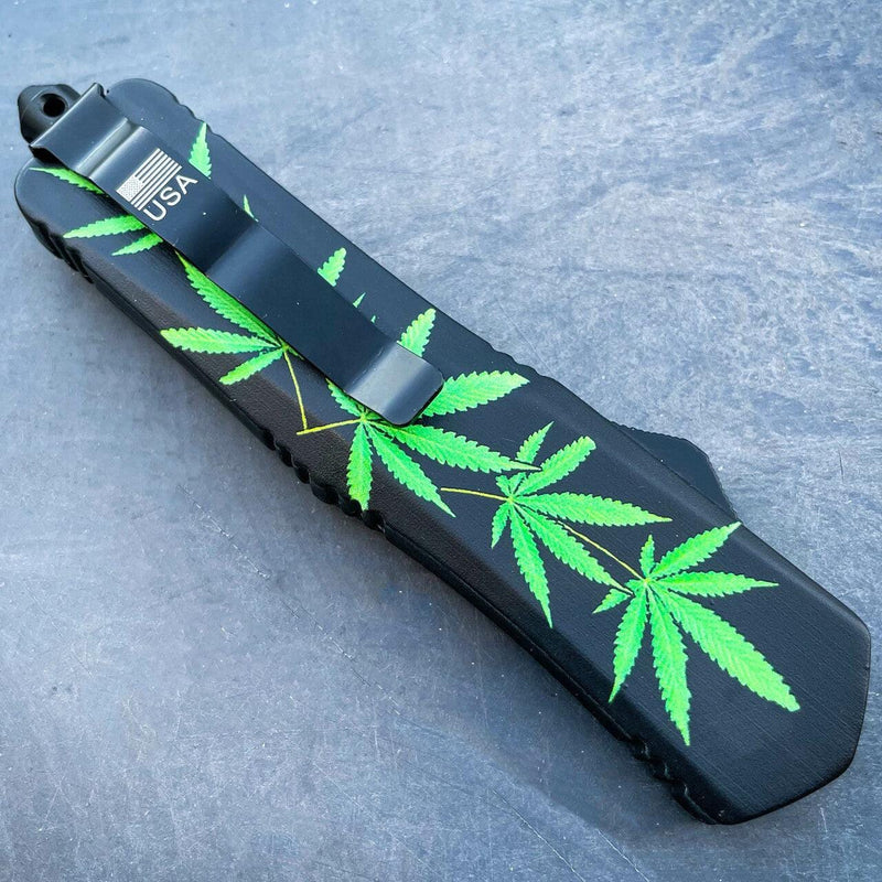 Razor Marijuana Leaf OTF - BLADE ADDICT