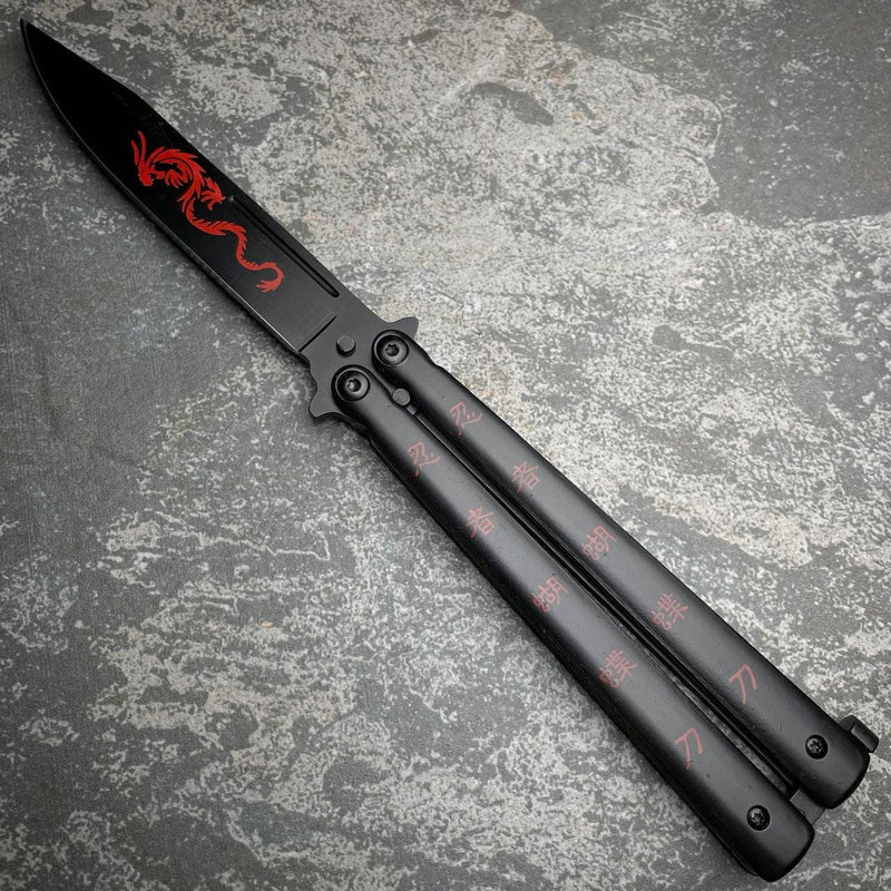 Dragon Balisong Butterfly Knife Red - BLADE ADDICT