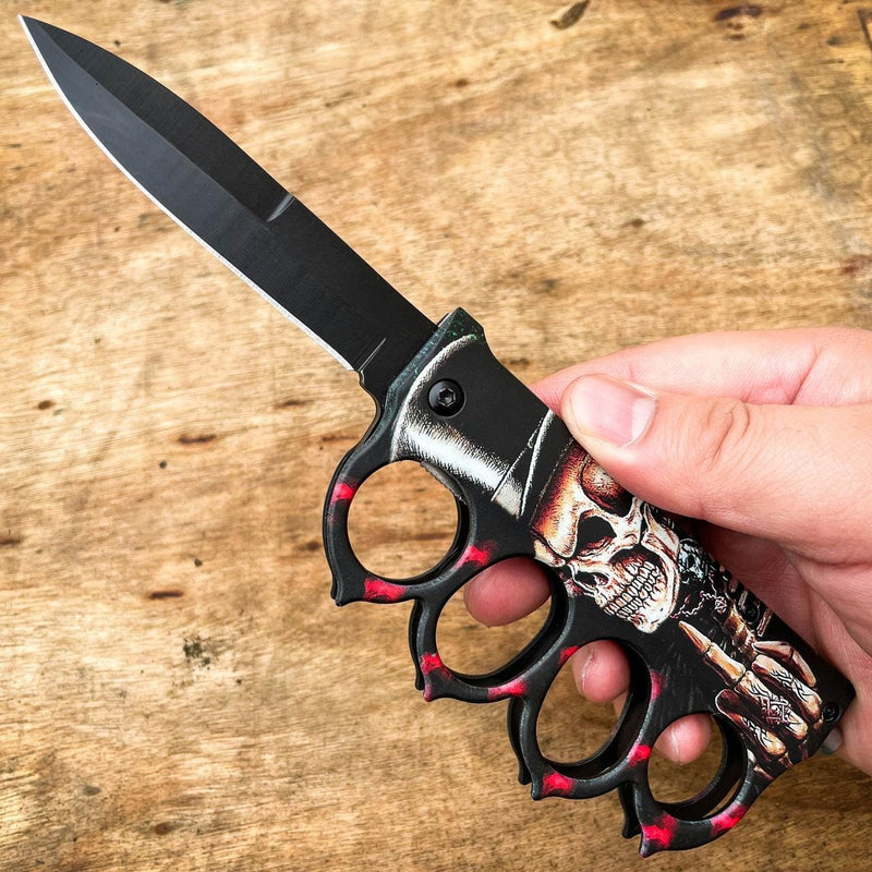 Tactical Trench Assisted Knife Skeleton Magician - BLADE ADDICT