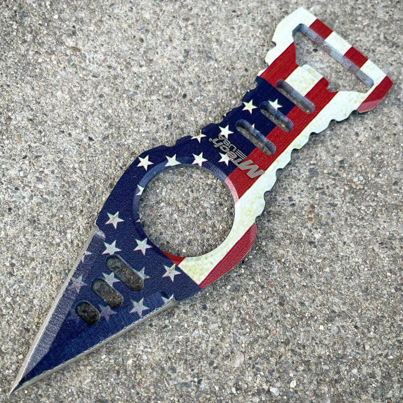 Spear Point Neck Knife USA Flag - BLADE ADDICT