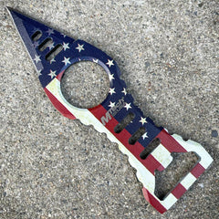 Spear Point Neck Knife USA Flag - BLADE ADDICT