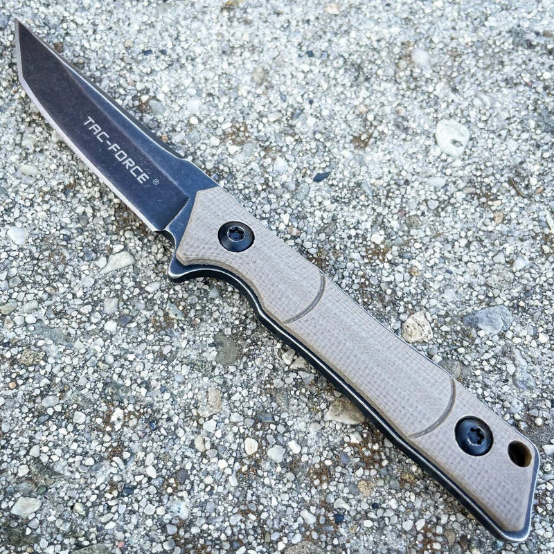 Tac-Force Everyday Carry Military Fixed Blade Neck Knife Tanto Blade w/ Sheath - BLADE ADDICT