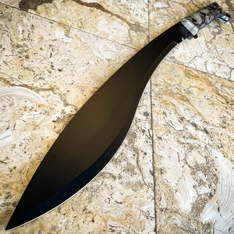 21" ZOMBIE BOWIE FULL TANG RAMBO MACHETE TACTICAL SURVIVAL HUNTING KUKRI KNIFE - BLADE ADDICT