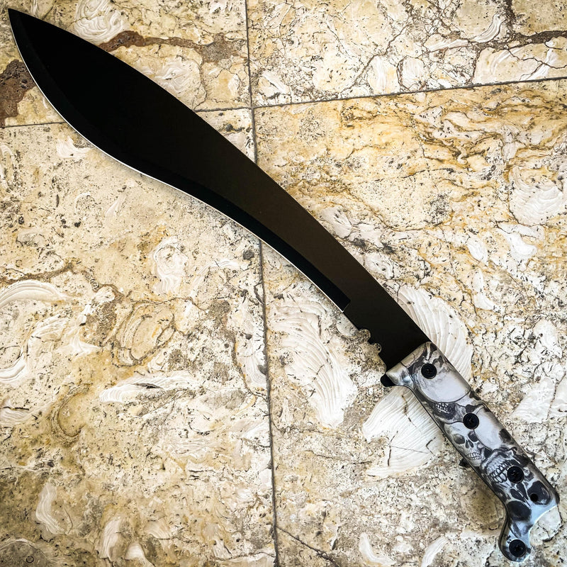 21" ZOMBIE BOWIE FULL TANG RAMBO MACHETE TACTICAL SURVIVAL HUNTING KUKRI KNIFE - BLADE ADDICT